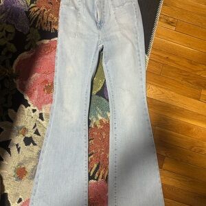Free people light blue denim flares